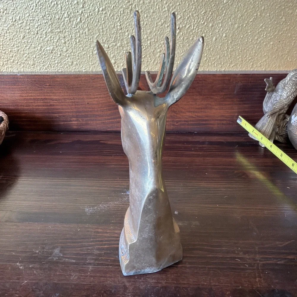 Deer Bookend Brass  10.5